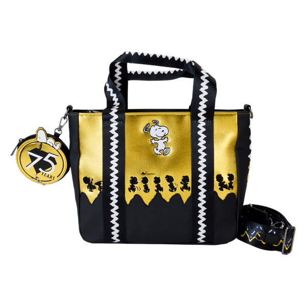 Loungefly Peanuts 75th Anniversary Snoopy & Gang Tote Crossbody Bag With Coin Bag