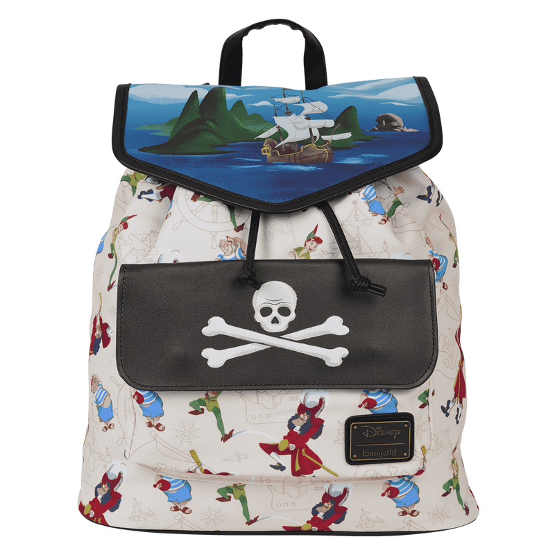Loungefly Disney Peter Pan Captain Hook Pirate Ship Drawstring Backpack