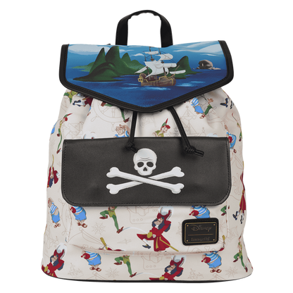 Loungefly Disney Peter Pan Captain Hook Pirate Ship Drawstring Backpack