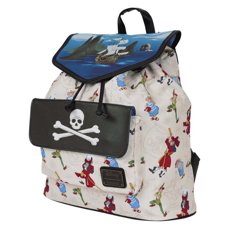 Loungefly Disney Peter Pan Captain Hook Pirate Ship Drawstring Backpack