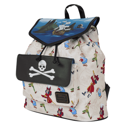 Loungefly Disney Peter Pan Captain Hook Pirate Ship Drawstring Backpack