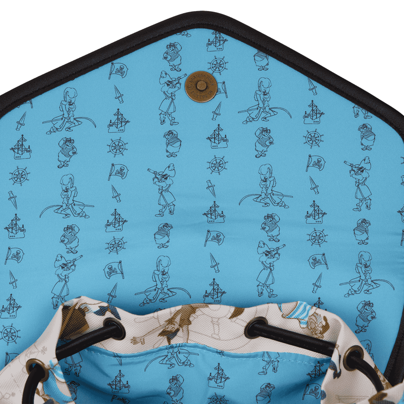 Loungefly Disney Peter Pan Captain Hook Pirate Ship Drawstring Backpack