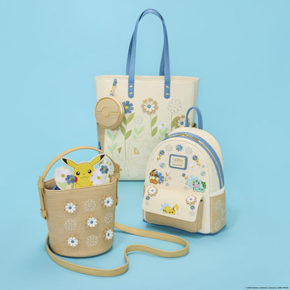 Loungefly Pokemon Floral Mini Backpack - Pikachu, Eevee & Bulbasaur