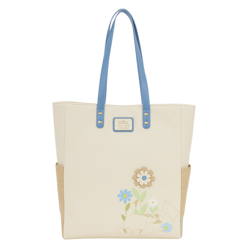 Loungefly Pokemon Floral Tote Bag with Poke Ball Coin Bag - Pikachu & Eevee