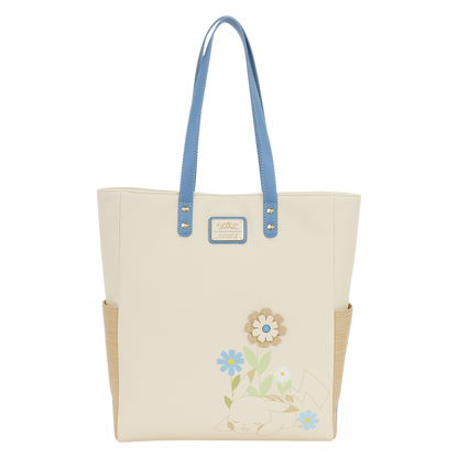 Loungefly Pokemon Floral Tote Bag with Poke Ball Coin Bag - Pikachu & Eevee