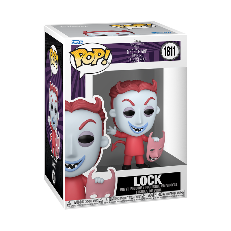 Funko Pop! vinyl figure of Lock from Disney's The Nightmare Before Christmas, number 1811, shown in its original window box packaging against a white background.