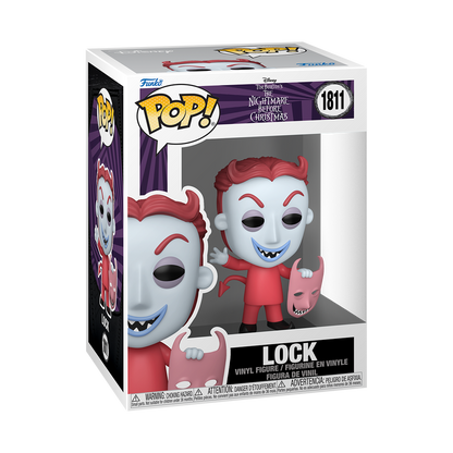 Funko Pop! vinyl figure of Lock from Disney's The Nightmare Before Christmas, number 1811, shown in its original window box packaging against a white background.