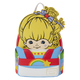 Colorful backpack with a cartoon character on a white background