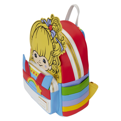 Colorful backpack with cartoon character on a white background