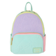Pastel-colored backpack with a cartoon character on a white background