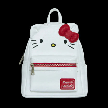 White backpack with Hello Kitty design on a white background