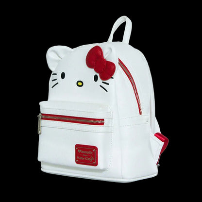 White backpack with Hello Kitty design on a white background