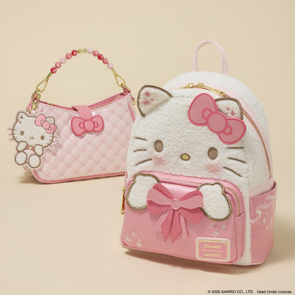 Hello Kitty Quilted Crossbody Bag with Beaded Handle & Bag Charm