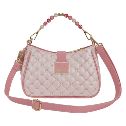 Hello Kitty Quilted Crossbody Bag with Beaded Handle & Bag Charm