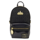 Black backpack with gold crown design and Disney logo on a white background