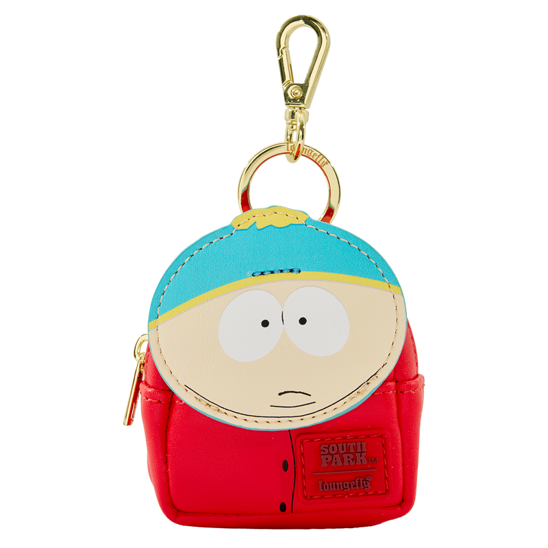South Park character keychain with red shirt and blue cap on a white background