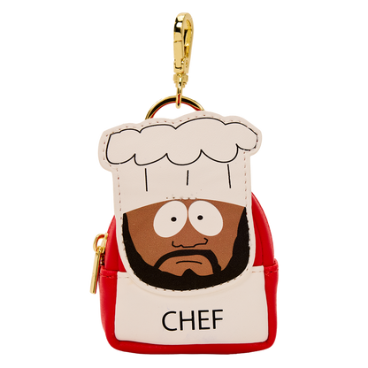 Keychain with cartoon chef design on a white background