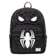 Black backpack with spider emblem and Marvel logo on a white background