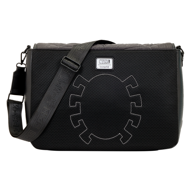 Black bag with a logo on a white background
