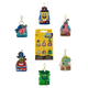 Collection of SpongeBob SquarePants character keychains with a packaging box on a white background