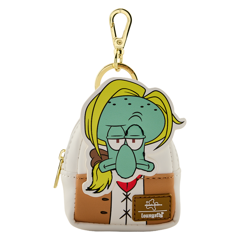 Cartoon character keychain with a backpack on a white background