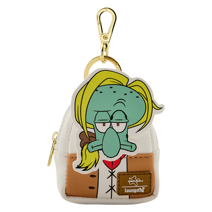 Cartoon character keychain with a backpack on a white background