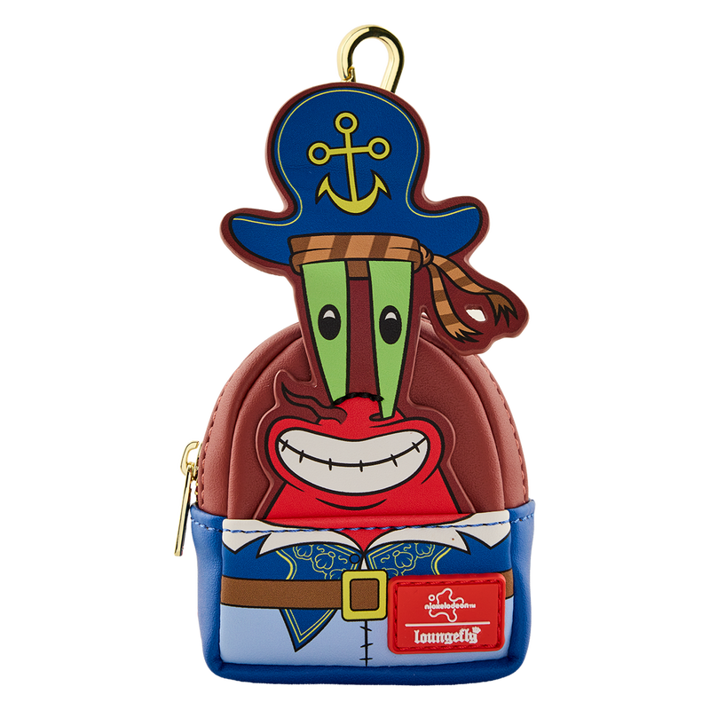 Pirate-themed keychain with a cartoon face design on a white background