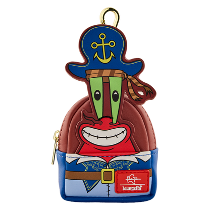 Pirate-themed keychain with a cartoon face design on a white background