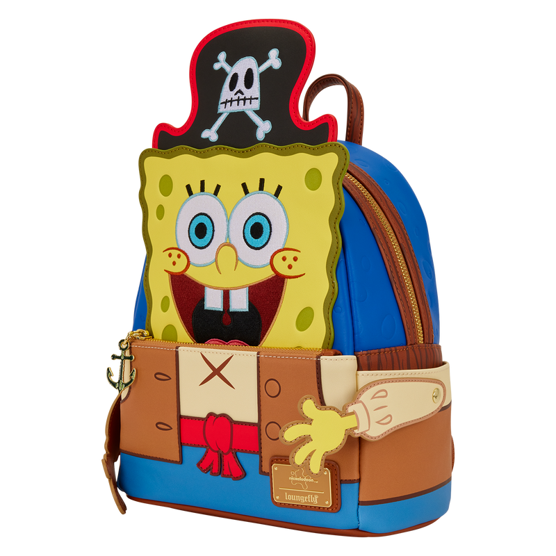 Backpack with a cartoon character design on a white background