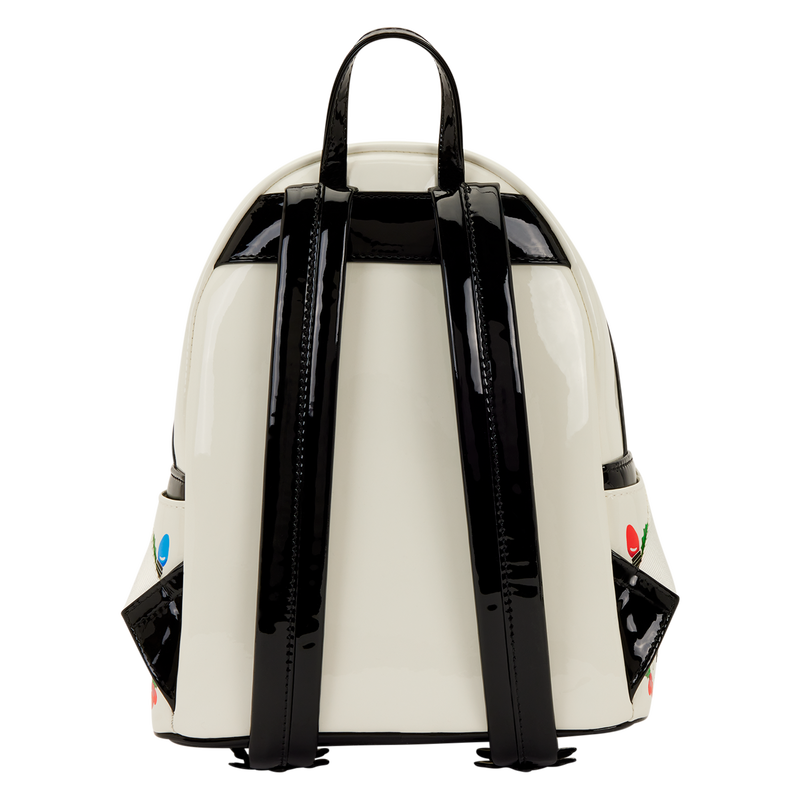 White backpack with black accents on a white background