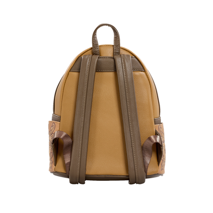 Stitch Brown Debossed Mini Backpack