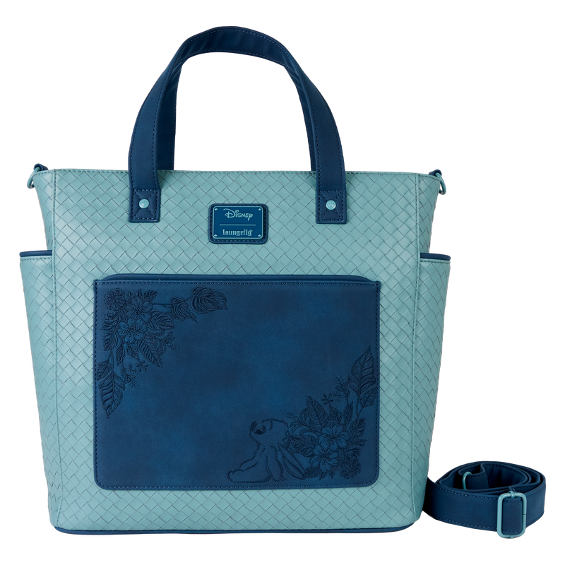 Stitch Embroidered Floral Convertible Backpack & Tote Crossbody Bag