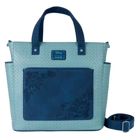 Stitch Embroidered Floral Convertible Backpack & Tote Crossbody Bag