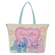 Tote bag with cartoon characters and 'True Love' text on a white background