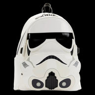 Backpack designed like a stormtrooper helmet from Star Wars on a white background