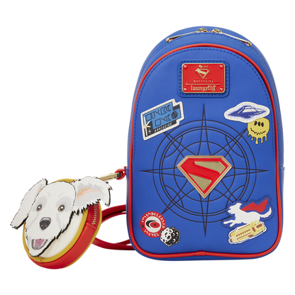 Loungefly DC Supergirl Krypto Sling Crossbody Bag with Kryptonian Crest Coin Bag