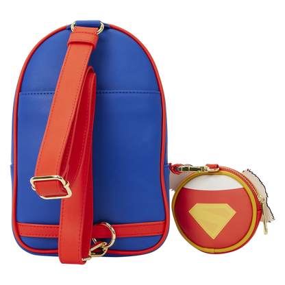 Loungefly DC Supergirl Krypto Sling Crossbody Bag with Kryptonian Crest Coin Bag