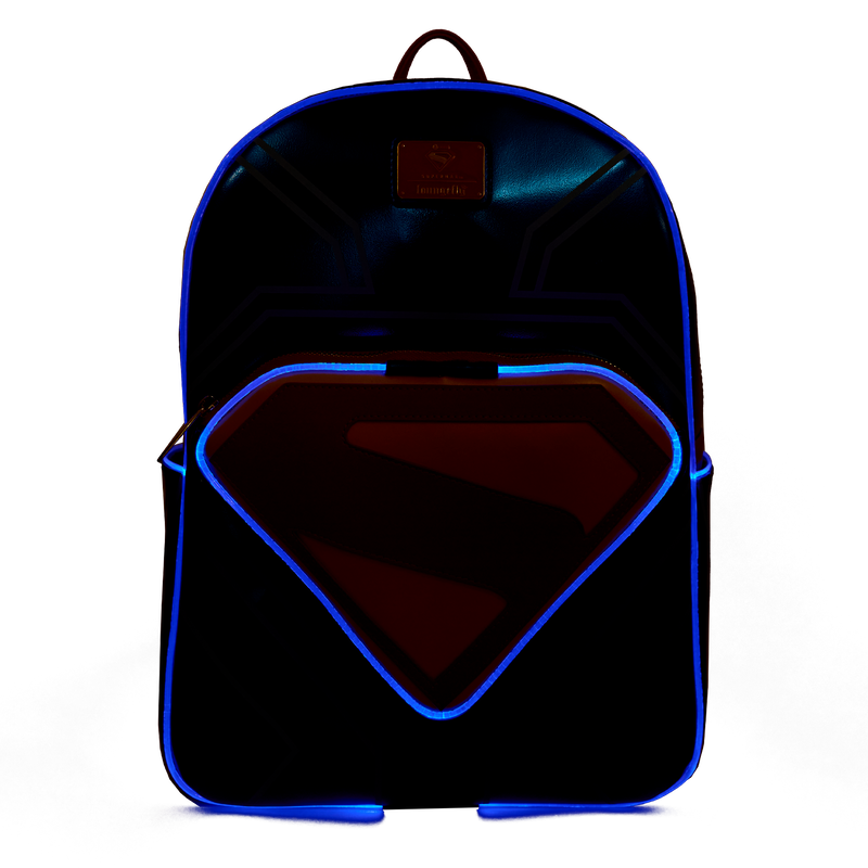 Loungefly DC Superman Light Up Glow Full-Size Backpack