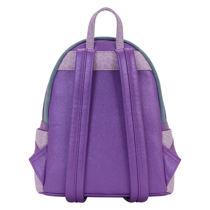 Purple backpack with gray accents on a white background