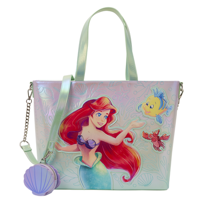 Loungefly Disney The Little Mermaid Ariel, Flounder & Sebastian Tote Bag with Coin Bag