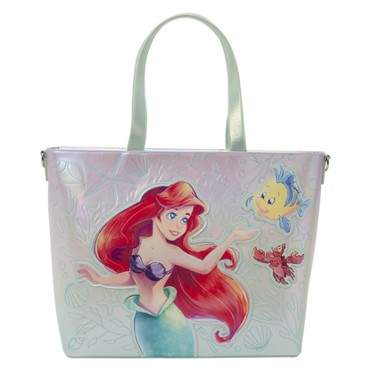 Loungefly Disney The Little Mermaid Ariel, Flounder & Sebastian Tote Bag with Coin Bag