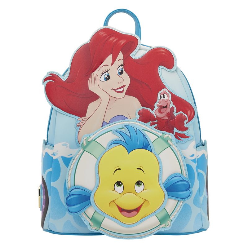 The Little Mermaid Ariel Flounder & Sebastian Mini Backpack Loungefly Disney