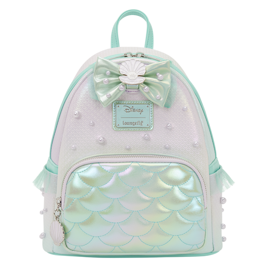 Loungefly Disney The Little Mermaid Ariel Iridescent Fish Scale Pearl Mini Backpack