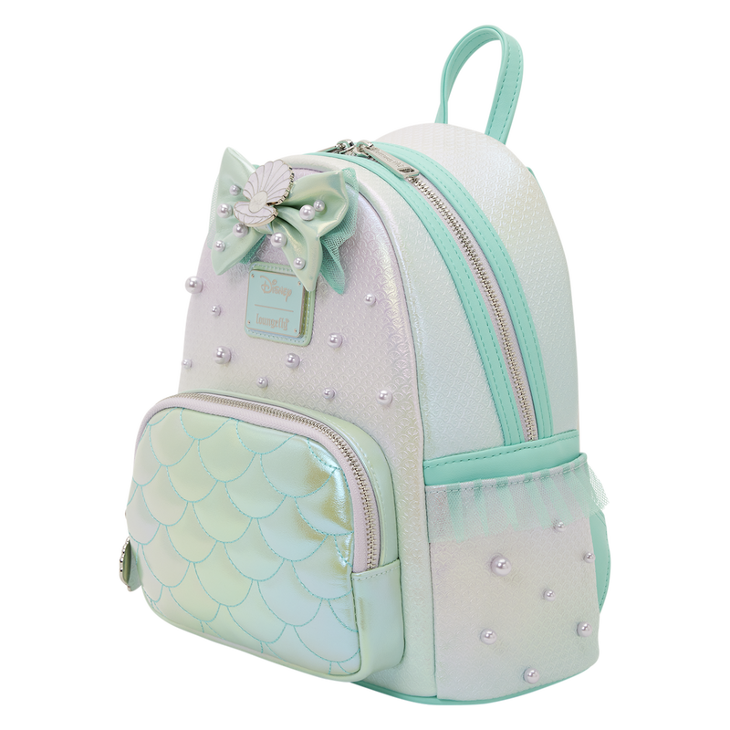 Loungefly Disney The Little Mermaid Ariel Iridescent Fish Scale Pearl Mini Backpack
