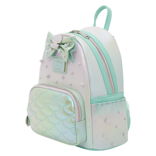Loungefly Disney The Little Mermaid Ariel Iridescent Fish Scale Pearl Mini Backpack