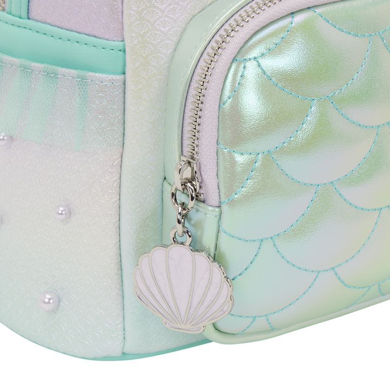 Loungefly Disney The Little Mermaid Ariel Iridescent Fish Scale Pearl Mini Backpack