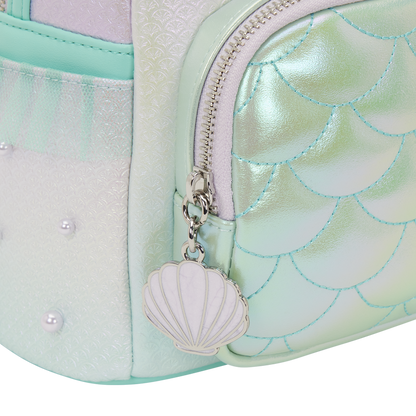 Loungefly Disney The Little Mermaid Ariel Iridescent Fish Scale Pearl Mini Backpack