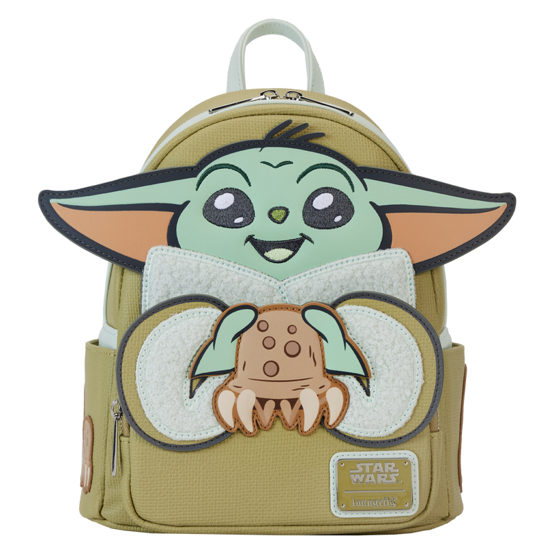 Backpack with Baby Yoda design on a white background