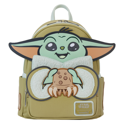 Backpack with Baby Yoda design on a white background
