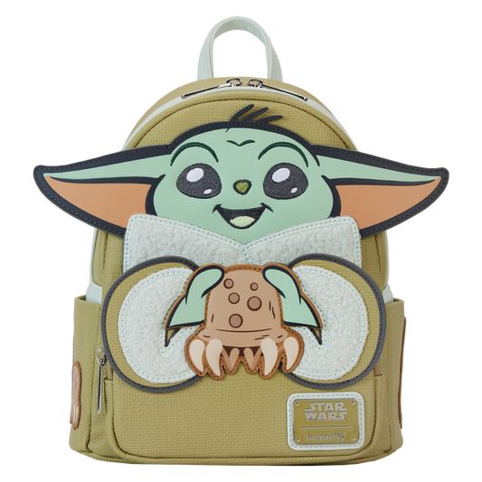 Backpack with Baby Yoda design on a white background